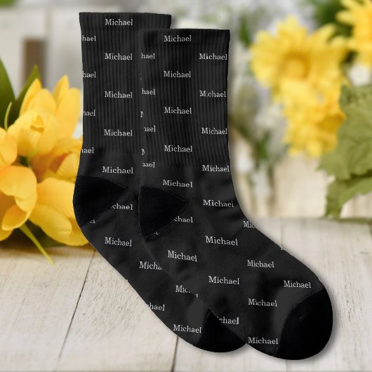 Individuelle Name Text Einfach elegant Personalisi Socken