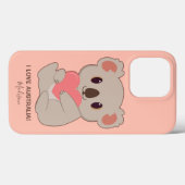 Individuelle Name, Text & Farbe Liebe Koala Telefo Case-Mate iPhone Hülle (Rückseite (Horizontal))