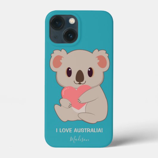 Individuelle Name, Text & Farbe Liebe Koala Telefo Case-Mate iPhone Hülle (Rückseite)