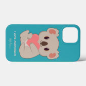Individuelle Name, Text & Farbe Liebe Koala Telefo Case-Mate iPhone Hülle (Rückseite (Horizontal))