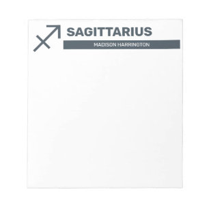 Individuelle Name / Text & Farbe Zodiac Signatur S Notizblock