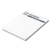 Individuelle Name / Text & Farbe Zodiac Zeichenaqu Notizblock (Rotiert)