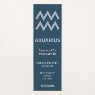 Individuelle Name / Text & Farbe Zodiac Zeichenaqu Yogamatte