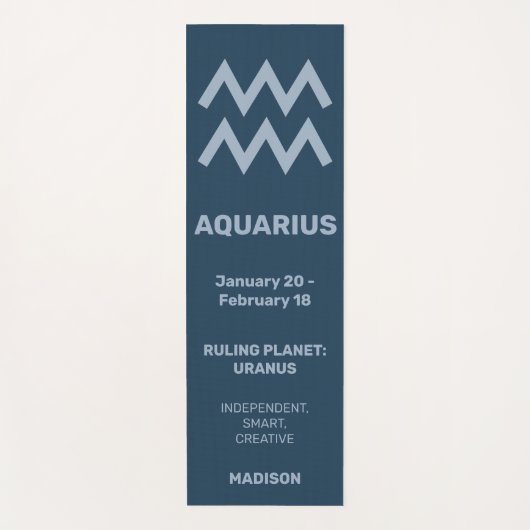 Individuelle Name / Text & Farbe Zodiac Zeichenaqu Yogamatte (Vorderseite)