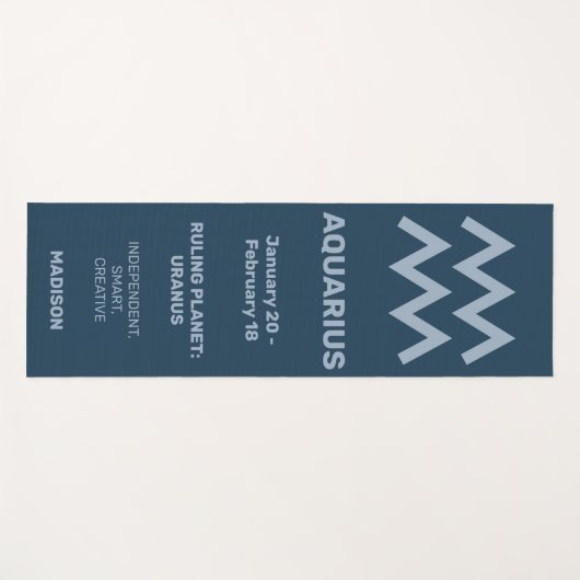 Individuelle Name / Text & Farbe Zodiac Zeichenaqu Yogamatte (Vorderseite (Horizontal))