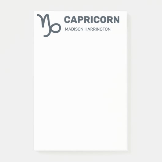 Individuelle Name / Text & Farbe Zodiac Zeichenkor Post-it Klebezettel (Vorderseite)
