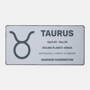 Individuelle Name / Text & Farbe Zodiac Zeichentee Schreibtischunterlage