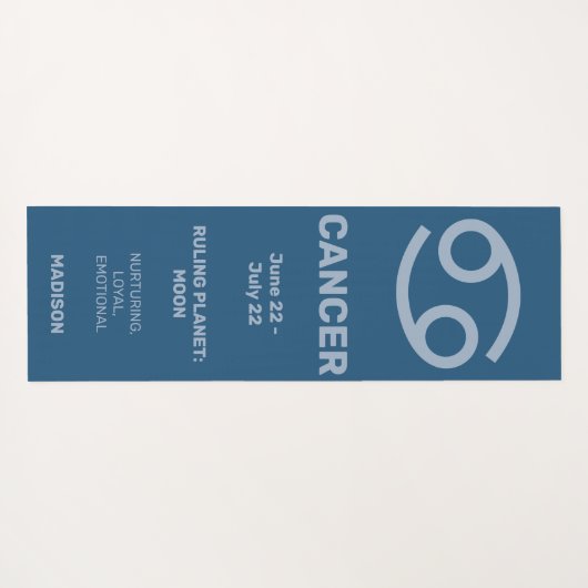 Individuelle Name / Text & Farbe Zodiakarzinom Yogamatte (Rückseite (Horizontal))