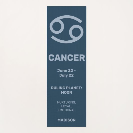 Individuelle Name / Text & Farbe Zodiakarzinom Yogamatte (Vorderseite)