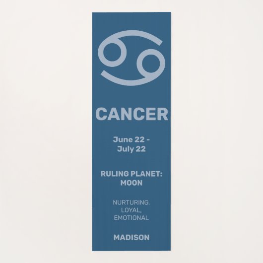 Individuelle Name / Text & Farbe Zodiakarzinom Yogamatte (Rückseite)