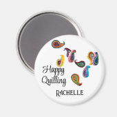 Individuelle Name Text farbig 2.25-in-Quill Paisle Magnet (Vorderseite/Rückseite)
