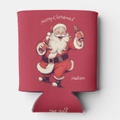 Individuelle Name & Text Funny Betrunkener Weihnac Dosenkühler (Rückseite)