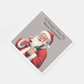 Individuelle Name & Text Funny Betrunkener Weihnac Serviette (Ecke)