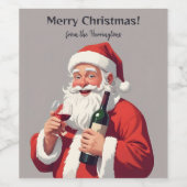 Individuelle Name & Text Funny Betrunkener Weihnac Weinetikett (Einzelnes Label)