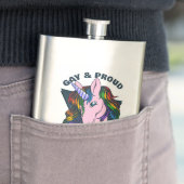 Individuelle Name & Text Gay Unicorn Flachmann (Beispiel)