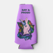 Individuelle Name & Text Gay Unicorn Flaschenkühler (Vorderseite)
