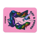 Individuelle Name & Text Gay Unicorn Magnet (Horizontal)