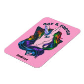 Individuelle Name & Text Gay Unicorn Magnet (Linke Seite)