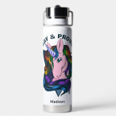 Individuelle Name & Text Gay Unicorn Trinkflasche (Hinten)