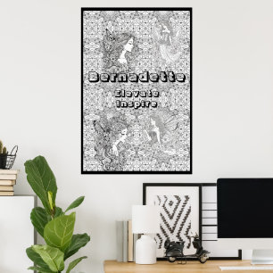 Individuelle Name Text Giant Fairy Coloring Poster