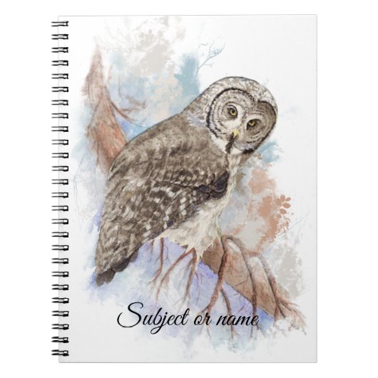 Individuelle Name Text Great Gray Owl Bird Nature  Notizblock (Vorderseite)