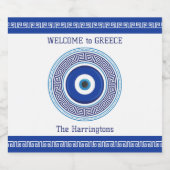 Individuelle Name & Text Griechisches Muster Evil  Bierflaschenetikett (Einzelnes Label)