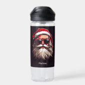 Individuelle Name & Text Grumpy Santa Trinkflasche (Rückseite)