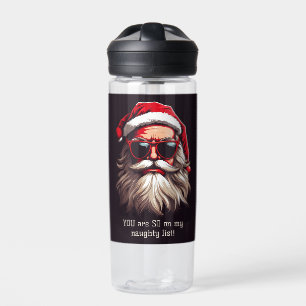 Individuelle Name & Text Grumpy Santa Trinkflasche