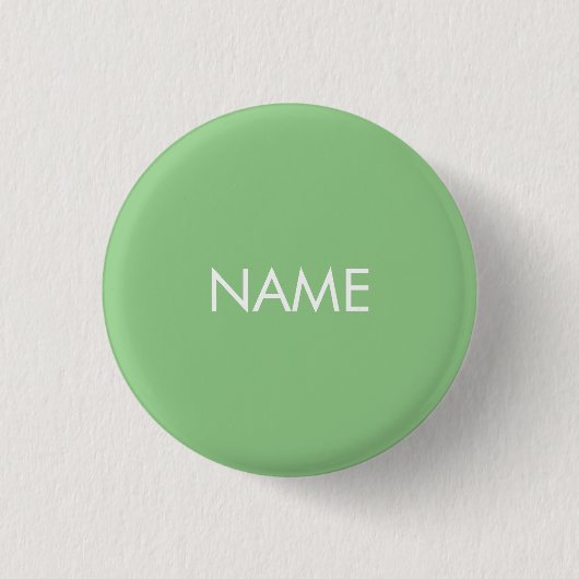 Individuelle Name-Text grün weiß minimalistisch Button (Vorderseite)