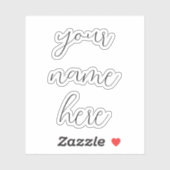 Individuelle Name Text Handgeschriebene Chic Water Aufkleber (Blatt)