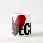 Individuelle Name Text Huge Red Heart Simple Rebec Kaffeetasse (Mittel)