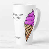 Individuelle Name & Text Ice Cream Latte Tasse (Rechte Ecke)