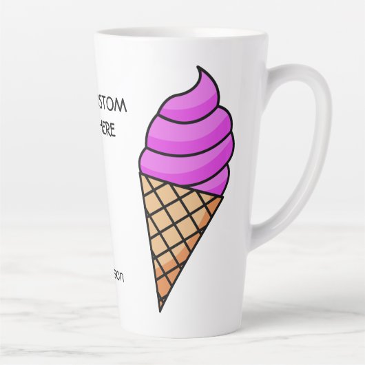 Individuelle Name & Text Ice Cream Latte Tasse (Rechts)