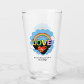 Individuelle Name / Text "Liebe ist Liebe" Glas (Rückseite)