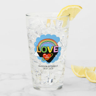 Individuelle Name / Text "Liebe ist Liebe" Glas