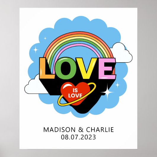 Individuelle Name / Text "Liebe ist Liebe" Poster (Vorne)