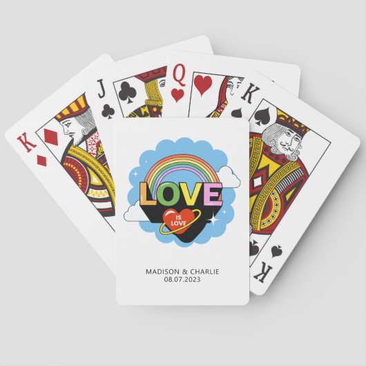 Individuelle Name / Text "Liebe ist Liebe" Spielkarten (Rückseite)