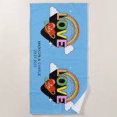 Individuelle Name / Text "Liebe ist Liebe" Strandtuch (Vorderseite)