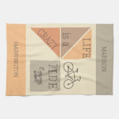 Individuelle Name / Text Life ist ein verrückter A Geschirrtuch (Horizontal)