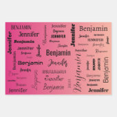 Individuelle Name Text Lila Peach Gradient Geschenkpapier Set (Vorderseite 2)