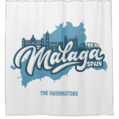 Individuelle Name / Text Malaga Spanien Duschvorhang (Vorderseite)