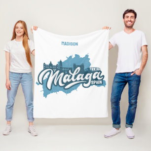 Individuelle Name / Text Malaga Spanien Fleecedecke
