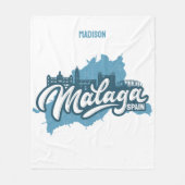 Individuelle Name / Text Malaga Spanien Fleecedecke (Vorderseite)