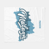 Individuelle Name / Text Malaga Spanien Fleecedecke (Vorderseite (Horizontal))