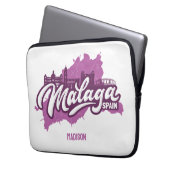 Individuelle Name / Text Malaga Spanien Laptopschutzhülle (Vorderseite Links)