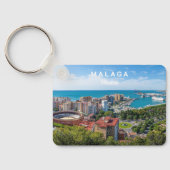 Individuelle Name & Text Malaga Spanien Schlüsselanhänger (Rückseite)
