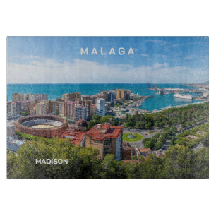 Individuelle Name & Text Malaga Spanien Schneidebrett