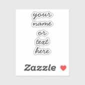 Individuelle Name Text Minimal für Script-Sticker Aufkleber (Blatt)