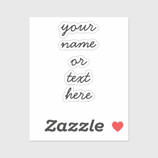 Individuelle Name Text Minimal für Script-Sticker Aufkleber (Blatt)