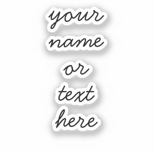 Individuelle Name Text Minimal für Script-Sticker Aufkleber (Vorderseite)